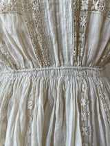 Vintage Antique Couture Linen + Lace Occasional Maxi Dress S/M - We Thieves