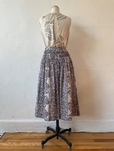 Vintage 1980s Chloe Pomegranate Print Midi Skirt with Shirring Details XS/S - We Thieves