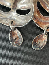 Vintage Navajo Sterling Silver Mardi Gras Mask Earrings - We Thieves