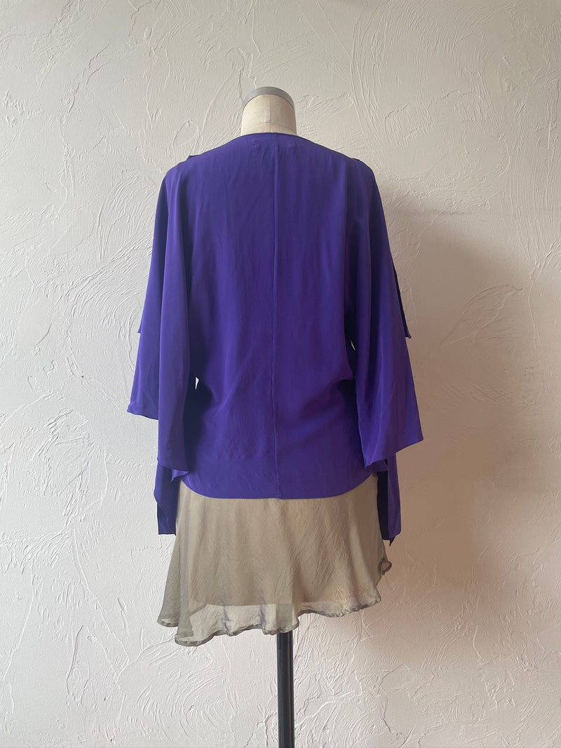 Vintage Robert Rodriguez Sleeveless Royal Purple Silk Fairy Top S/M - We Thieves