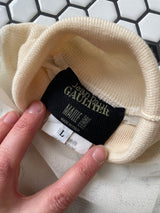 Vintage Jean Paul Gaultier Maille Femme White Mesh Knit Turtleneck L - We Thieves