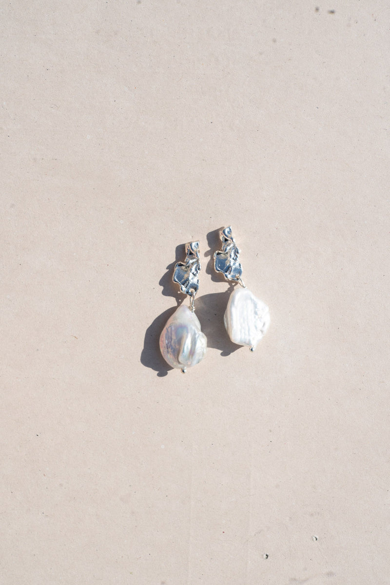 Magna Baroque Pearl Dangle Earrings in Sterling Silver - We Thieves
