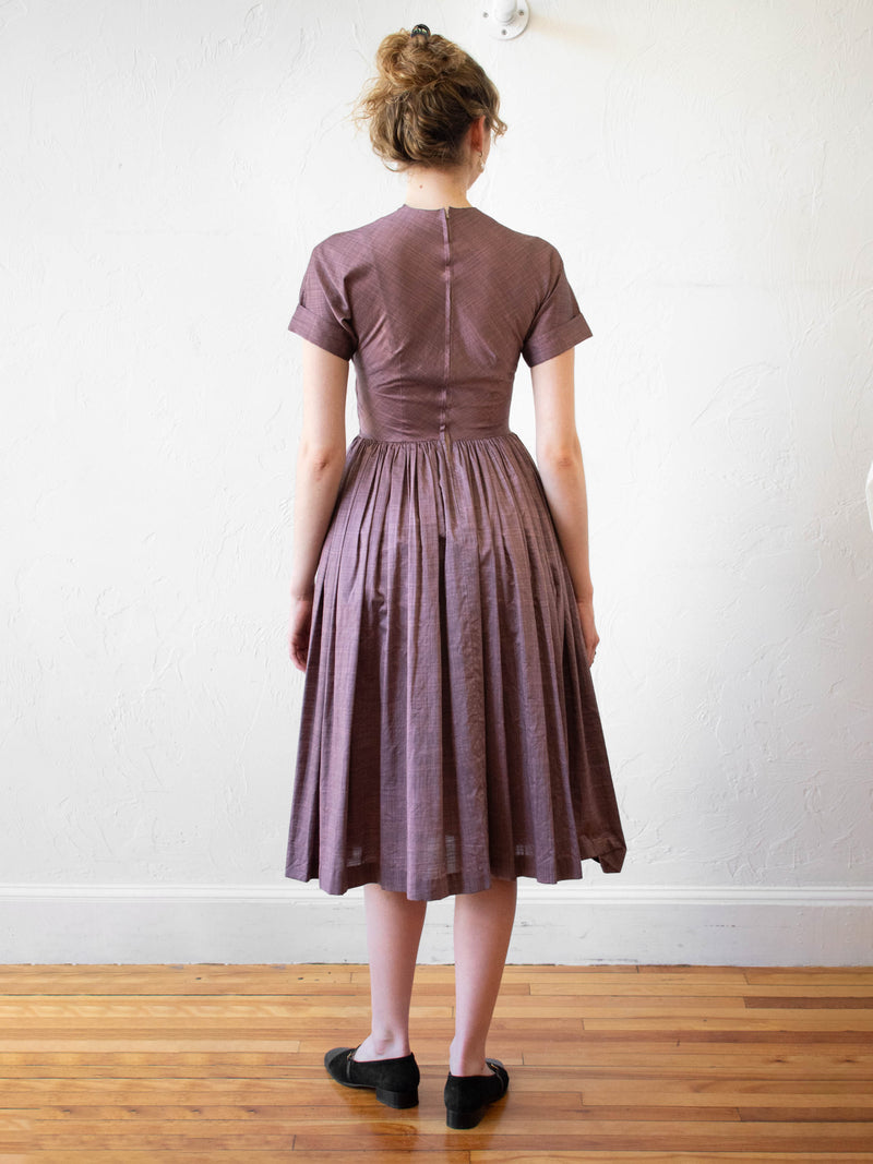 Vintage 1950s Eggplant Fit & Flare Dress XS - We Thieves