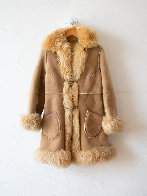 Vintage 1970s Butterscotch Shearling Penny Lane Afghan Coat XS/S - We Thieves