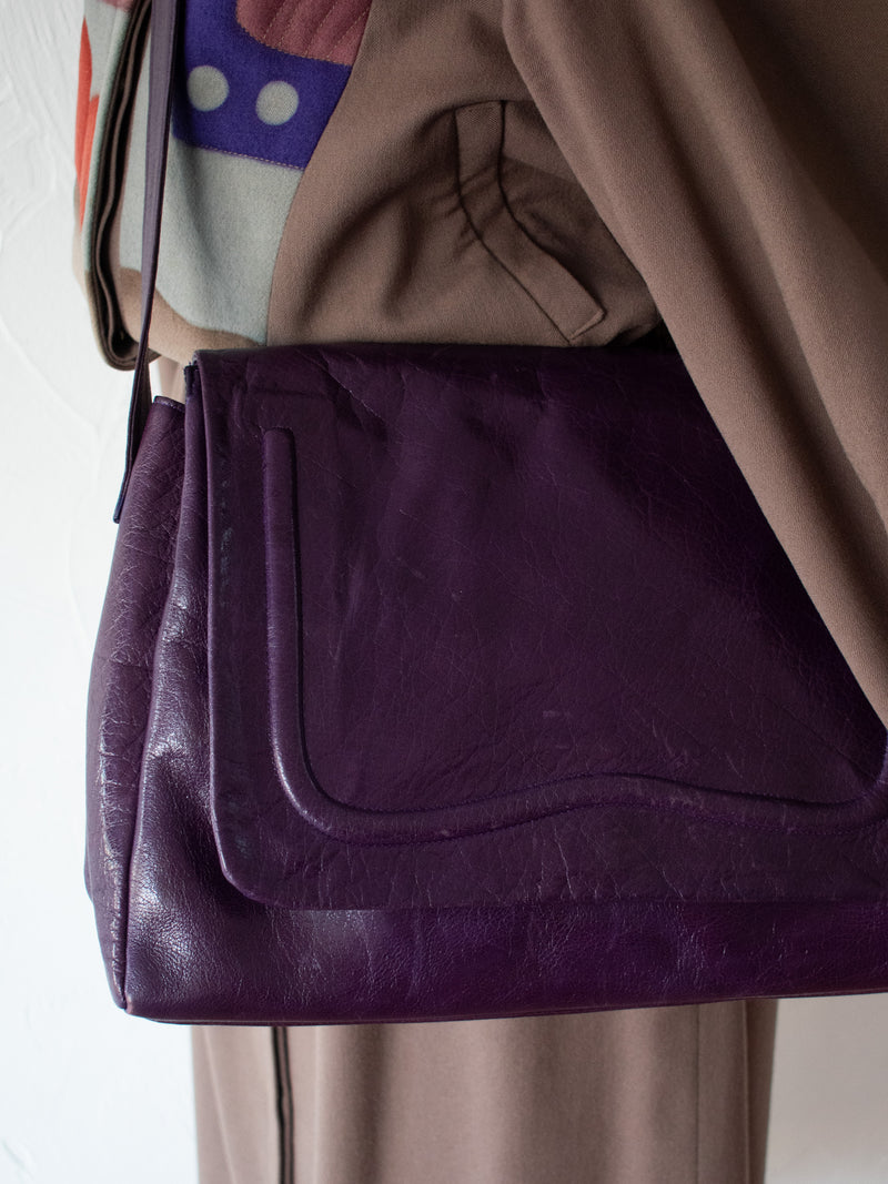 Vintage Ellen Tracey Purple Leather Handbag - We Thieves