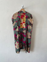 Vintage Magenta Floral Silk Kimono w/ Detached Sleeves - We Thieves