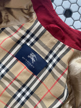 Vintage Burberry Red Wool Gabardine Car Coat/Trenchcoat S AS-IS - We Thieves