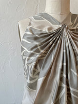 Vintage Robert Rodriguez Grey Silk Twisted Rose Top S/M - We Thieves
