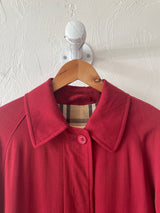 Vintage Burberry Red Wool Gabardine Car Coat/Trenchcoat S AS-IS - We Thieves