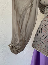 Vintage 1970s Janice Wainwright Grey Viscose Sequin Blouse M - We Thieves