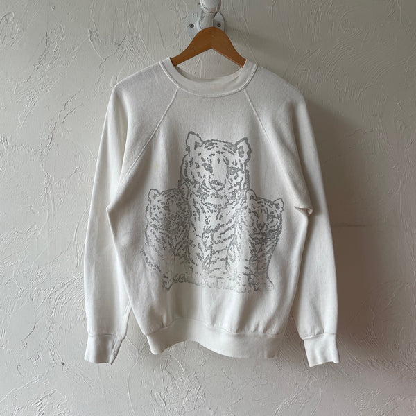 Vintage 70s/80s Three Tigers White Graphic Crewneck