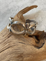 Vintage Navajo Artisan Signed Sterling Silver Cuff - We Thieves