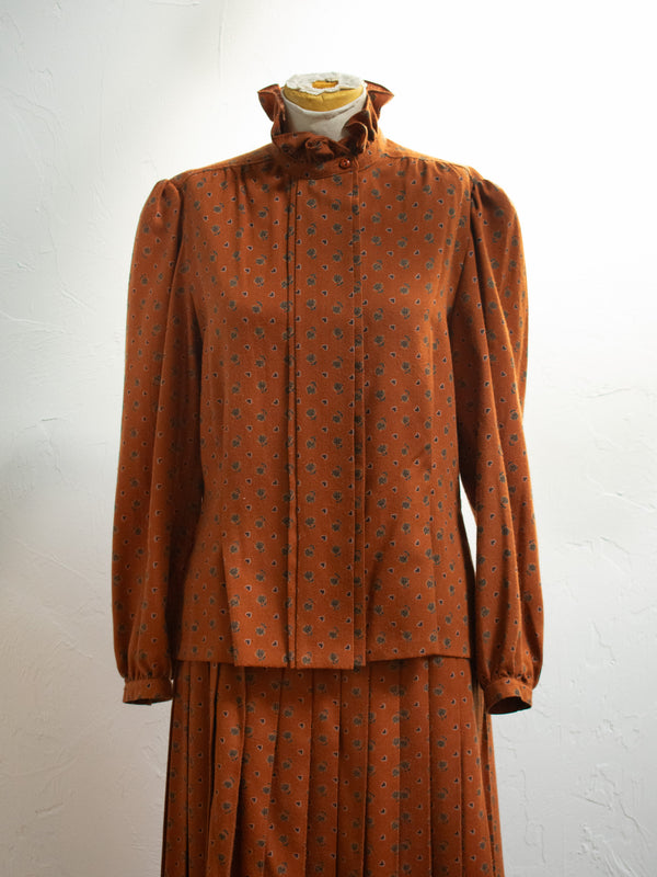 Vintage 1980s Albert Nipon Wool Autumnal Blouse Large - We Thieves