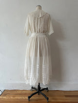 Vintage Edwardian White Midi Dress Medium 29" - We Thieves