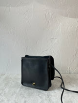 Vintage 1980s Coach Black Leather Dinky Handbag