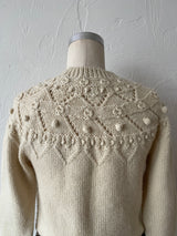 Vintage JG Hook Handknit Cream Wool Fisherman Pullover Sweater S - We Thieves