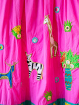 Vintage Ramona Rull Hot Pink Animals Mumu Dress L/XL - We Thieves