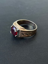 Vintage Men's 14k Gold & Large Ruby Ring Size 7