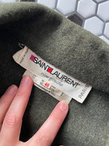 Vintage 60s/70s Yves Saint Laurent Olive Green Wool Loden Cape