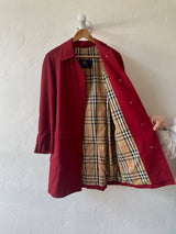 Vintage Burberry Red Wool Gabardine Car Coat/Trenchcoat S AS-IS - We Thieves