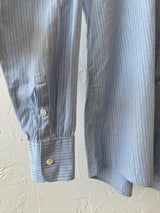 Vintage 90s Armani Light Blue Striped Button Down Shirt L - We Thieves