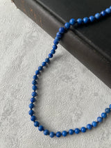 Vintage Lapis Lazuli Beaded Necklace with 14k Gold Closure - We Thieves