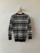 Vintage Missoni Black & White Woven Cotton/Linen Blend Cardigan S