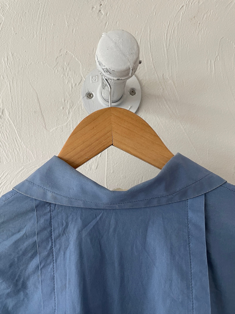 Vintage 80s Yves Saint Laurent Rive Gauche Lightweight Blue Jacket Jacket M (AS-IS)