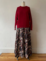 Vintage Pringle of Scotland Red Wool Cableknit Sweater M/L