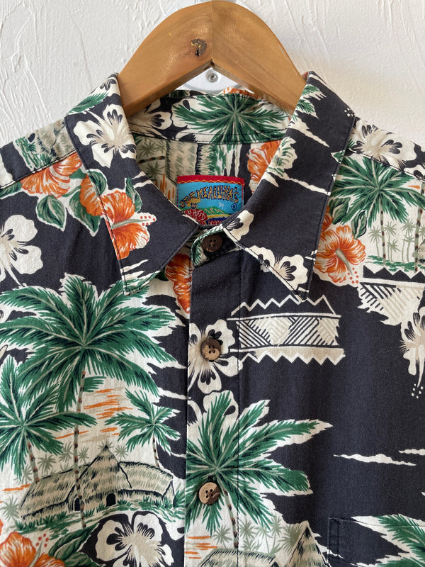 Vintage Reyn Spooner Palms + Flowers Hawaiian Shirt L - We Thieves