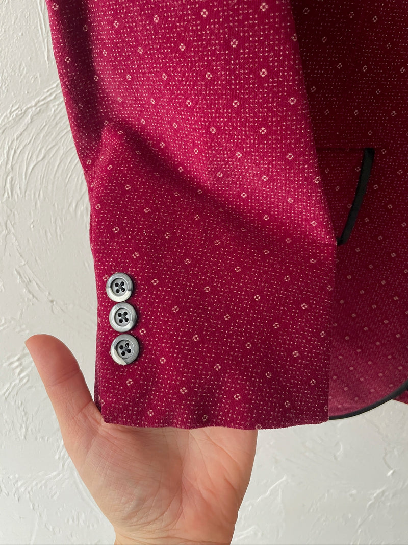 Vintage Reuben's Bespoke Maroon Velvet Blazer M/L