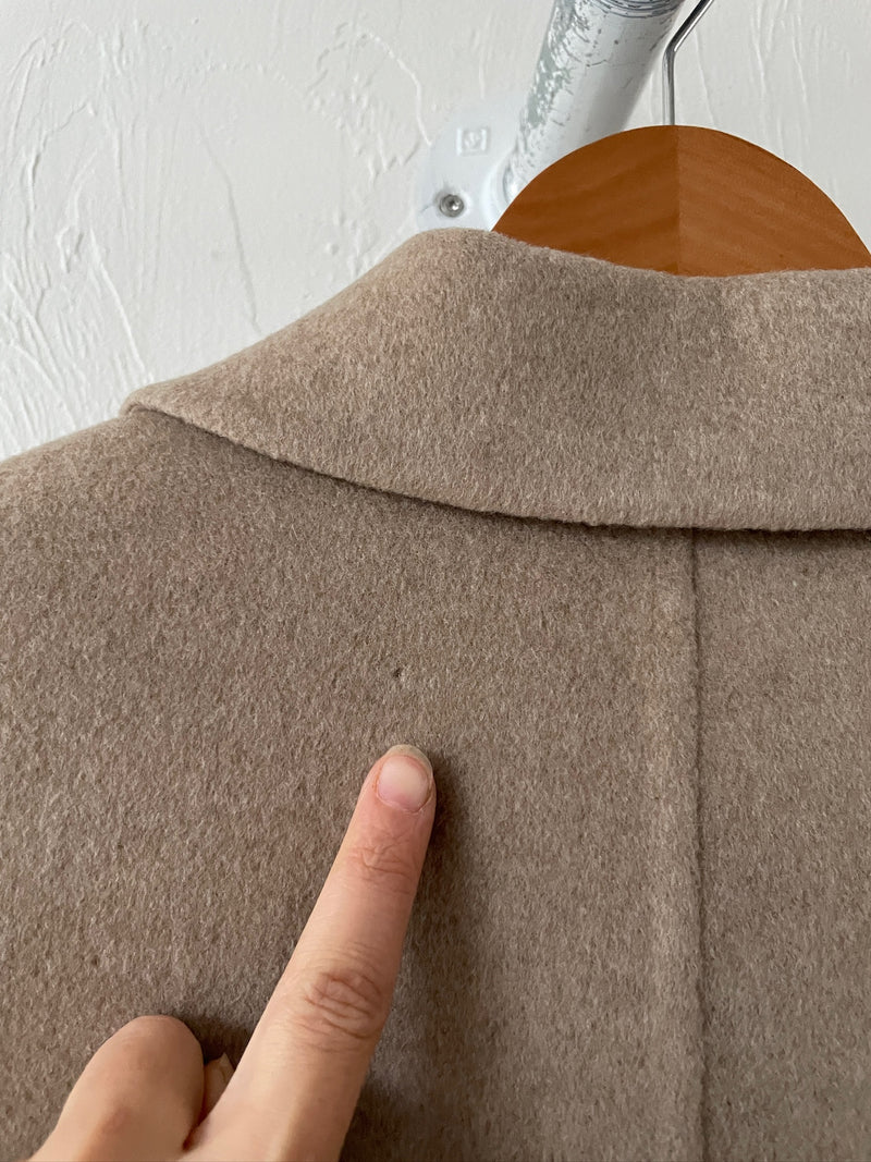 Vintage Akris Beige Cashmere A-Line Car Coat S