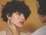Whisper Lips Studs in Brass - We Thieves