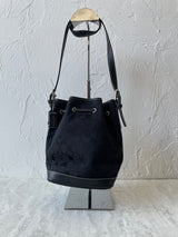 Vintage Coach Signature Black Logo Jacquard Bucket Bag - We Thieves
