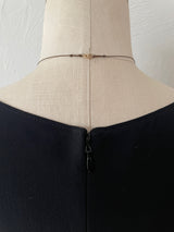 Vintage Moschino Couture Black Tiered Silk Chiffon Dress M