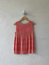Vintage Coral Pink Fringe Knit Sleeveless Top M/L - We Thieves