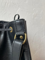 Vintage Louis Vuitton Black Leather Bucket Bag