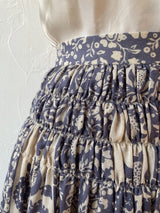 Vintage 1980s Chloe Pomegranate Print Midi Skirt with Shirring Details XS/S - We Thieves