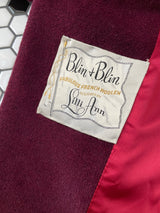 Vintage 50s Lilli Ann Burgundy French Wool Coat L