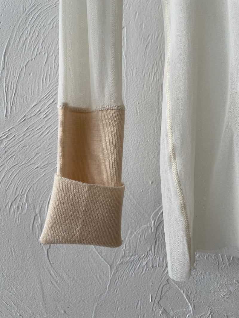 Vintage Jean Paul Gaultier Maille Femme White Mesh Knit Turtleneck L - We Thieves