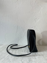Vintage 1980s Coach Black Leather Dinky Handbag