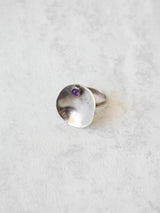 Vintage Modernist Sterling Silver Ring with Amethyst - We Thieves