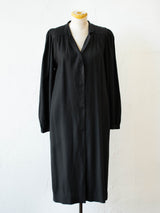 Vintage 1970s Halston Black Wool Long Sleeve Duster Dress M/L - We Thieves