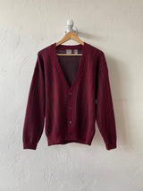 Vintage 90s Gap Burgundy & Teal Wool Pinstriped Cardigan Sweater S - We Thieves