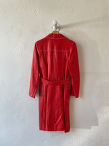 Vintage 1970s Leda Spain Red Leather Trench S - We Thieves