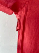 Vintage 1930 Red Satin Bed Jacket Small to Medium