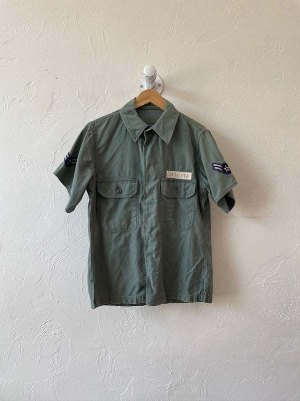 Vintage Military Green Starita Patch Button Down Shirt S - We Thieves