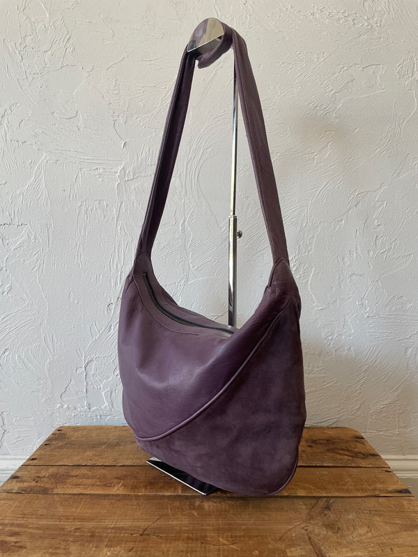 Vintage 1980s Ferragamo Eggplant Purple Leather Handbag - We Thieves
