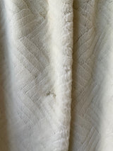 Vintage Jacques St Laurent White Faux-Fur Herringbone Pattern Coat M