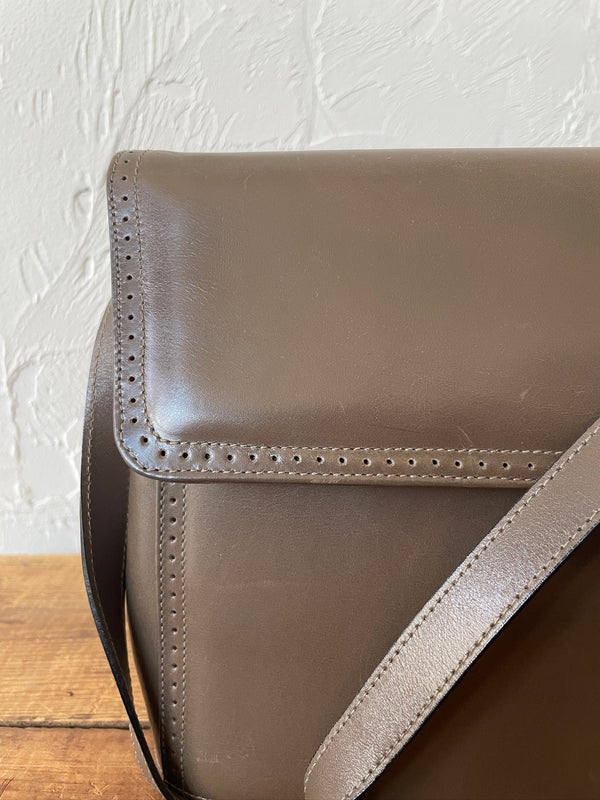 Vintage Ferragamo Taupe Leather Crossbody Handbag - We Thieves